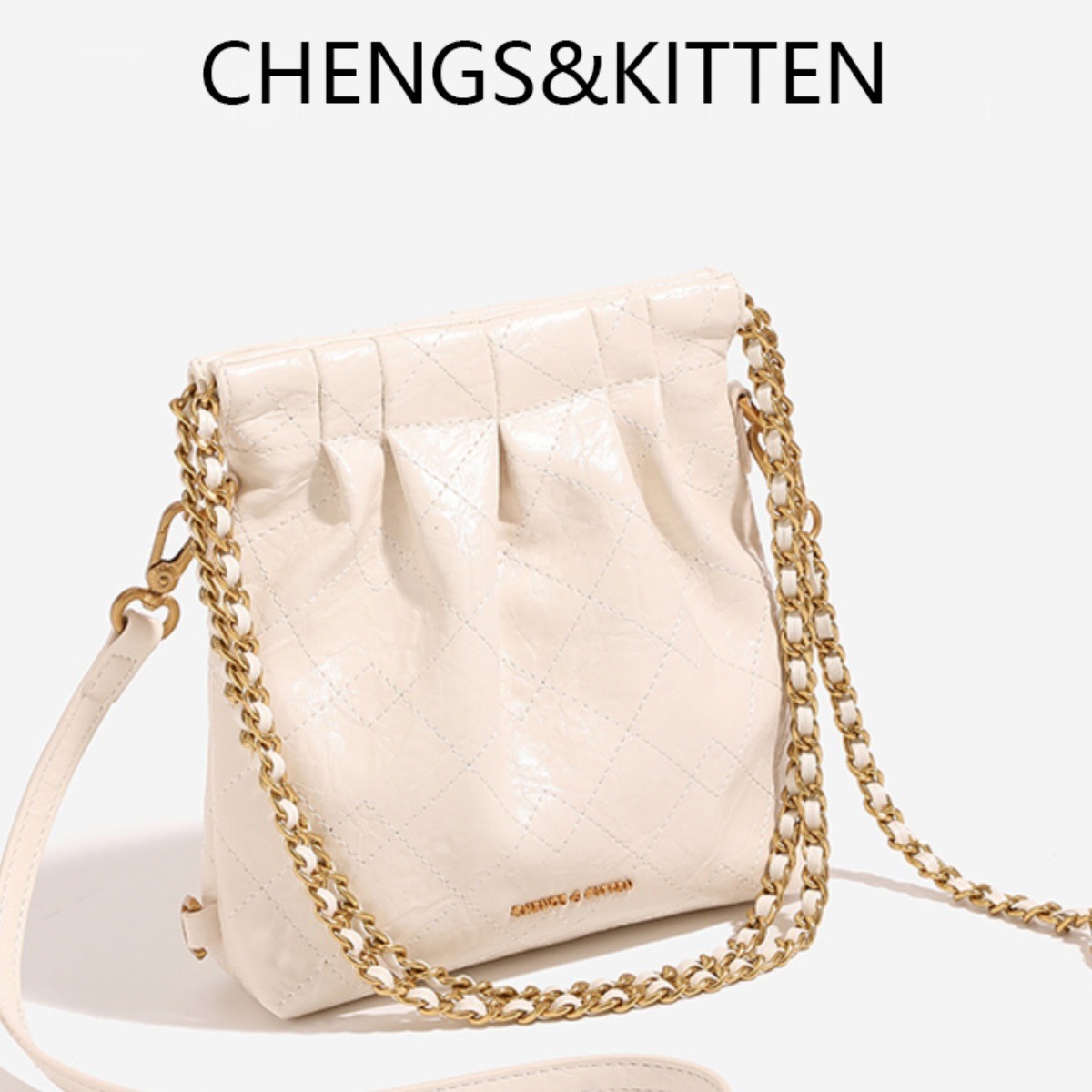 CHENGS&KITTEN free shipping fashion Mini Garbage Bag Tote Bag Leather Backpack Versatile Stray Backpack