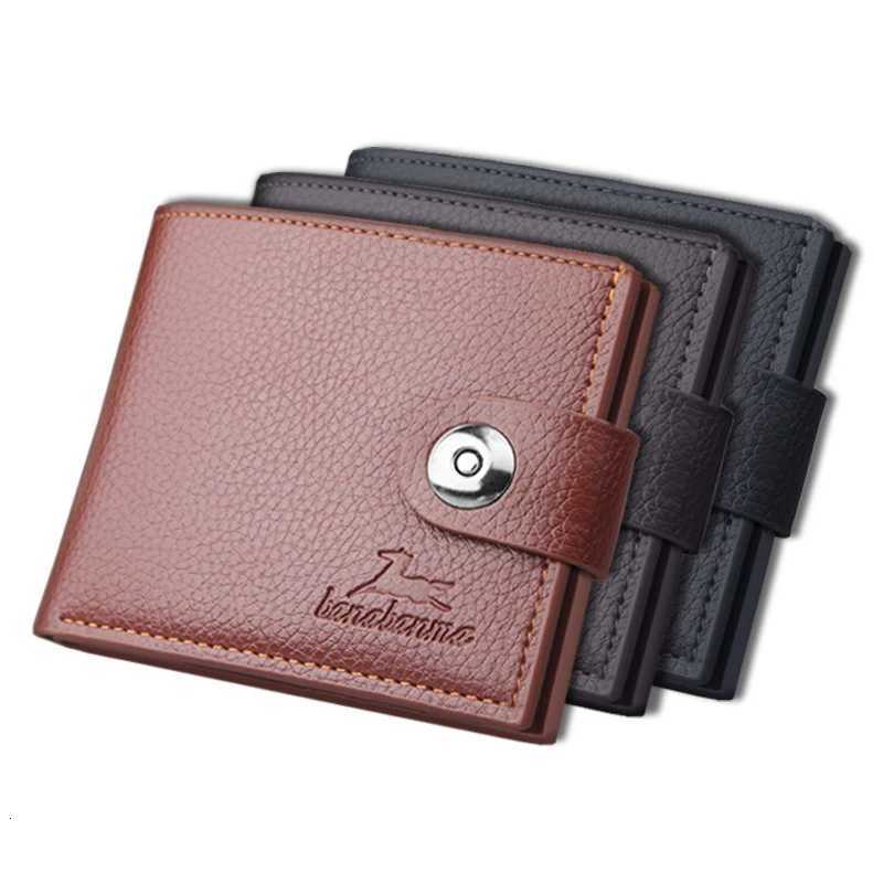 Mens Wallet Hasp Short Wallets for Men Made of Natural Leather PU Wallet Card Holder Perfect for You Magnetic Purses Small W250911