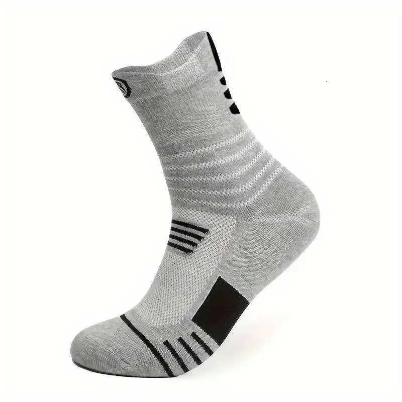 3 Pairs Mens Comfort Fit Cushion Performance Athletic Crew Socks For Outdoor Sports D250911