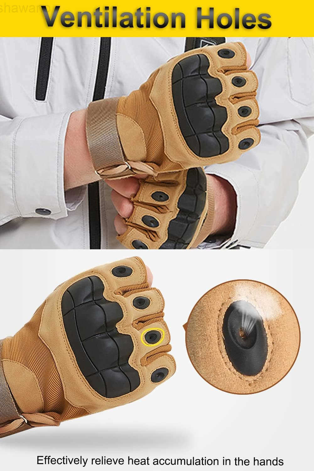 Outdoor Fingerless Gloves for Men Driving Hiking Biking Motorcycle GlovesW250911