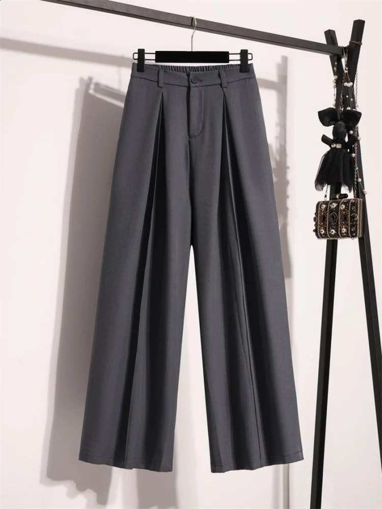 Botvotee Womens Wide Leg Dress Pants High Waist Flowy Trousers Elastic Back Elegant Office Casual Chic 250911