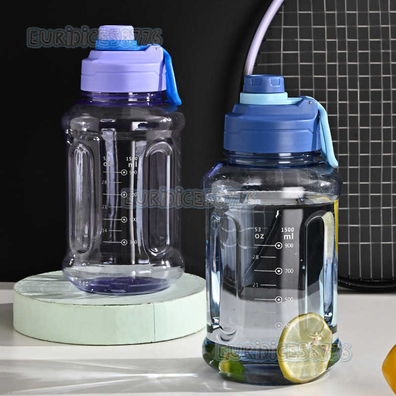 Large Capacity Water Bottle Celebrity Sports Fitness Portable Plastic Space Cup for Men and Women Students High Temperature Resistant Plastic Water H2