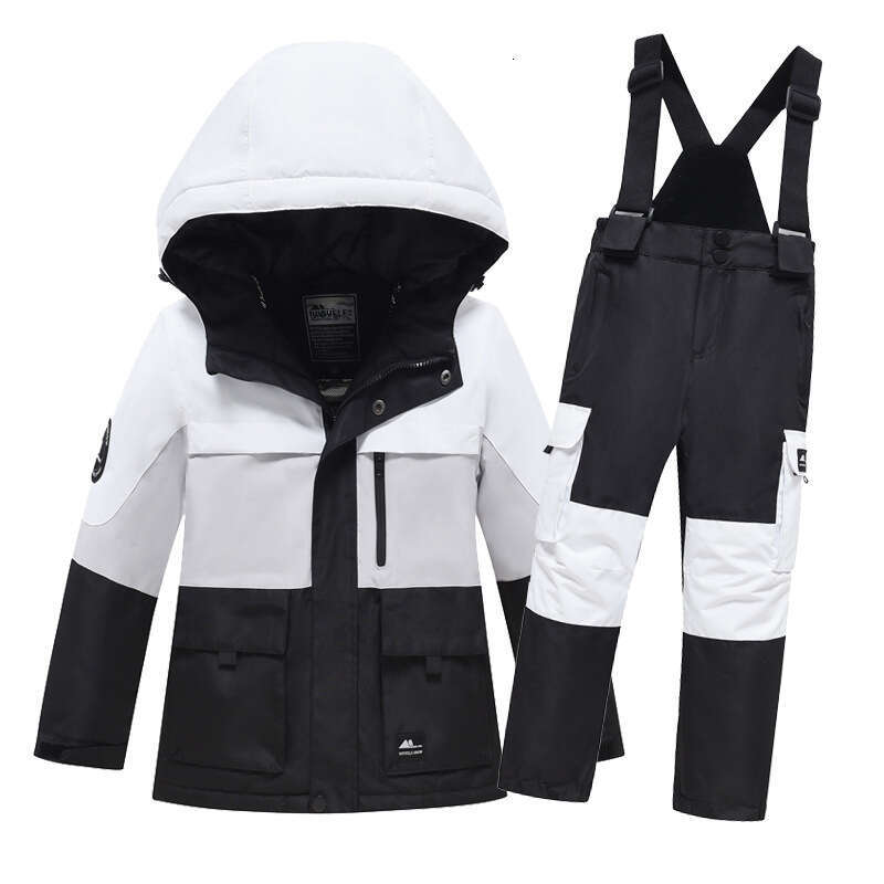 New Children's Boys Girls Cargo Ski Windproof Waterproof Single And Double Board Snow Suit