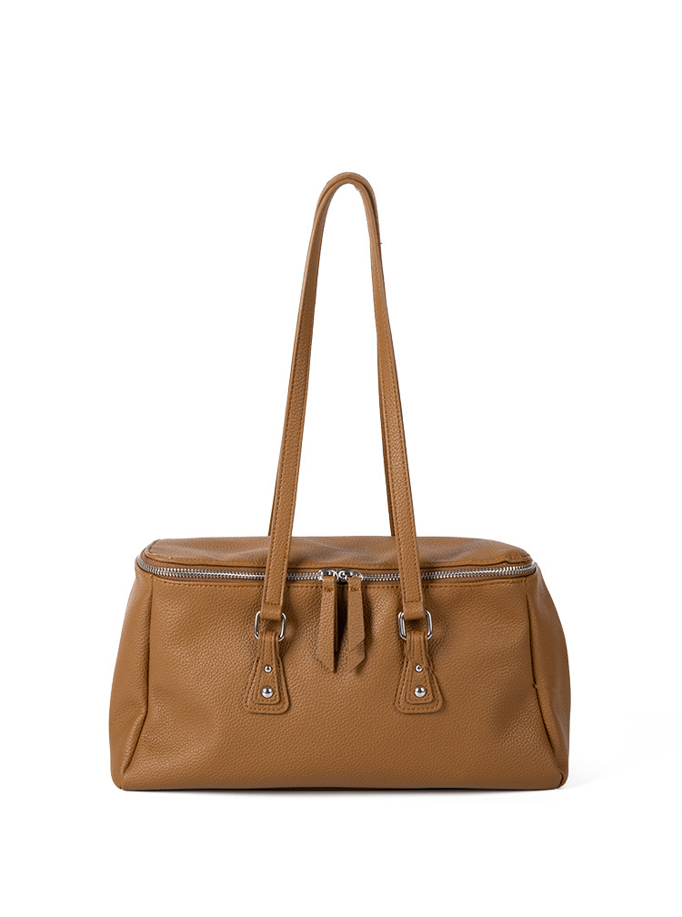 Korean-style high-end large-capacity lychee pattern underarm bag new trendy niche luxury simple soft leather handbag and shoulder bag