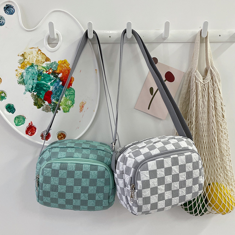 Fashion Checkerboard Small Square Bag Korean Free Shipping Style Stylish Lightweight Luxury Designer Bag Bag Shoulder Bag Outdoor Casual Versatile Cro