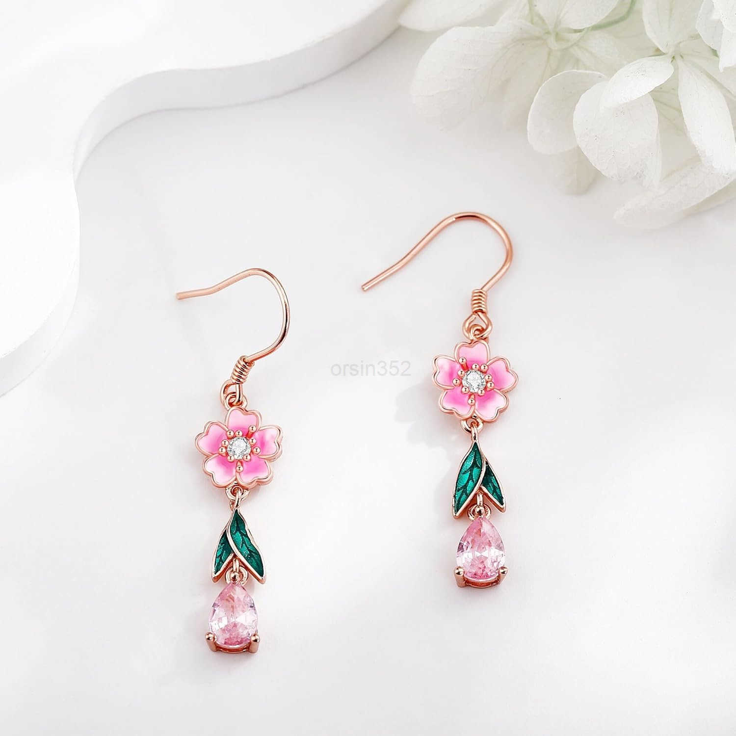 BlossomsLily of the ValleyHibiscusRoseSunflowerMonsteraTulipOrchid Earrings S925 Sterling Silver Flower Dangle Earrings Jewelry for WomenW250911