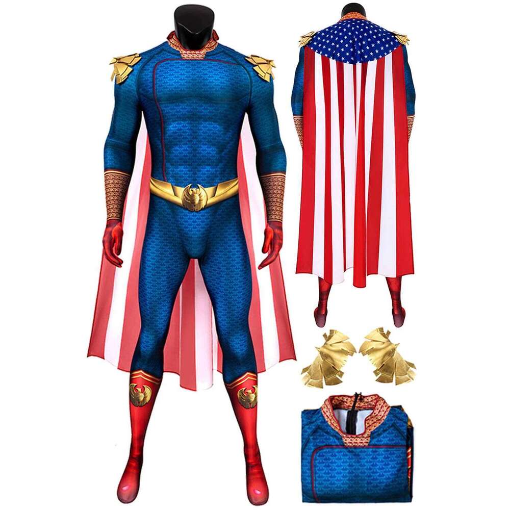 Disguise Homelander Cosplay Cloak Jum psuit Clothing TV B oys Costume Adult Men Roleplay Role Play Fancy Dress Up Party Cloth