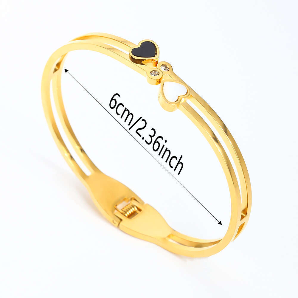 Titanium Fashion Commuter Gold-Plated Egg-Shaped Clasp Open Women's Gold High-End Stainless Steel Bracelet
