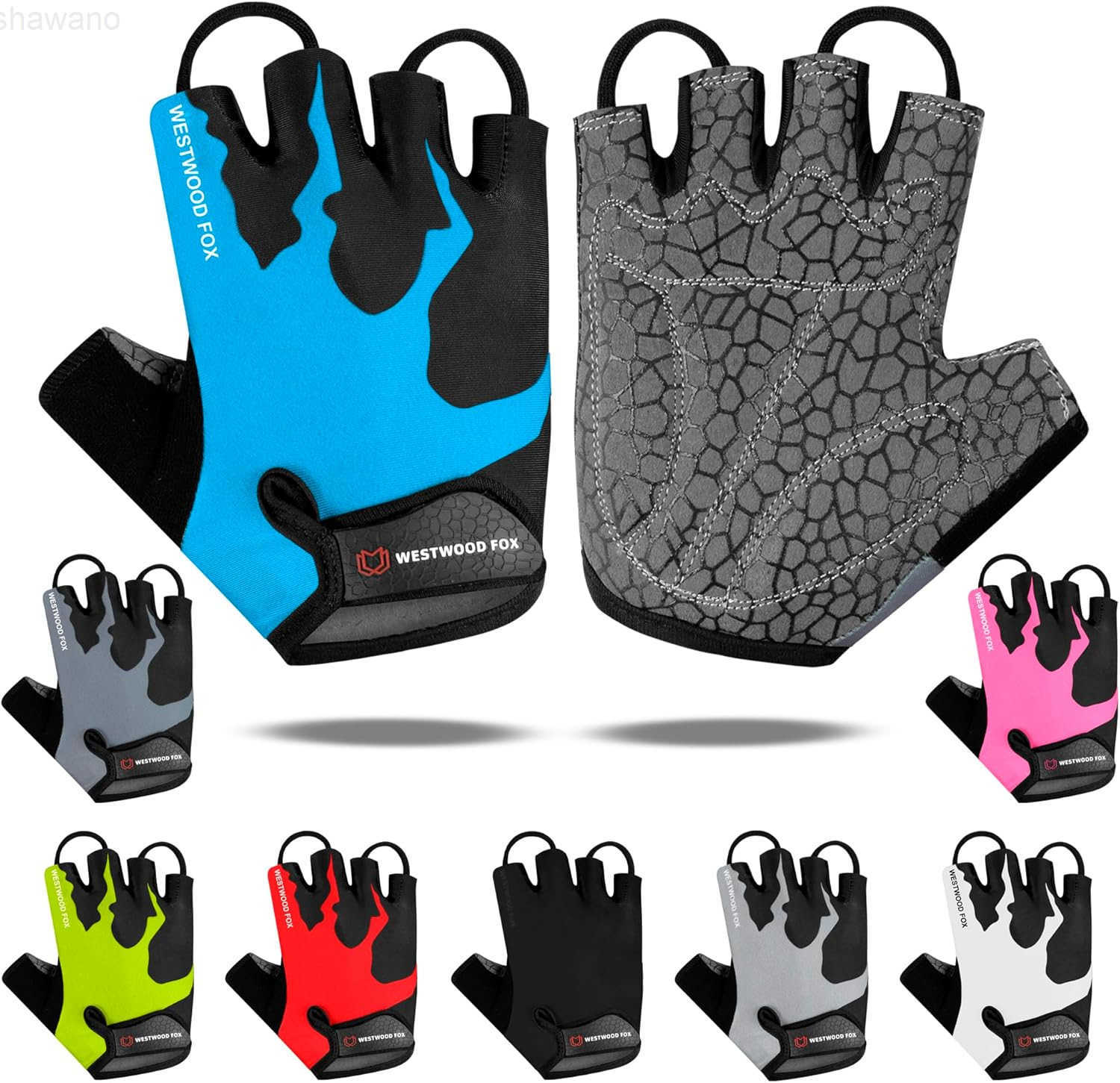 Cycling Gloves Half Finger Unisex Padded Grips Palm Bicycle Summer MTB Bike Gloves for Men Women NonSlip Fingerless Short Mountain Bike Sports Hiking 