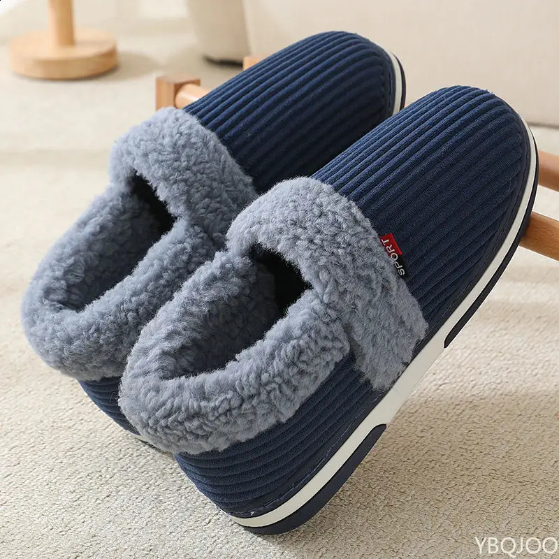 Winter Couple bag heel slippers Indoor Plush Cotton shoes Fluffy Fur non slip Slippers Men Casual Soft soled Shoes Zapatos Homme250906