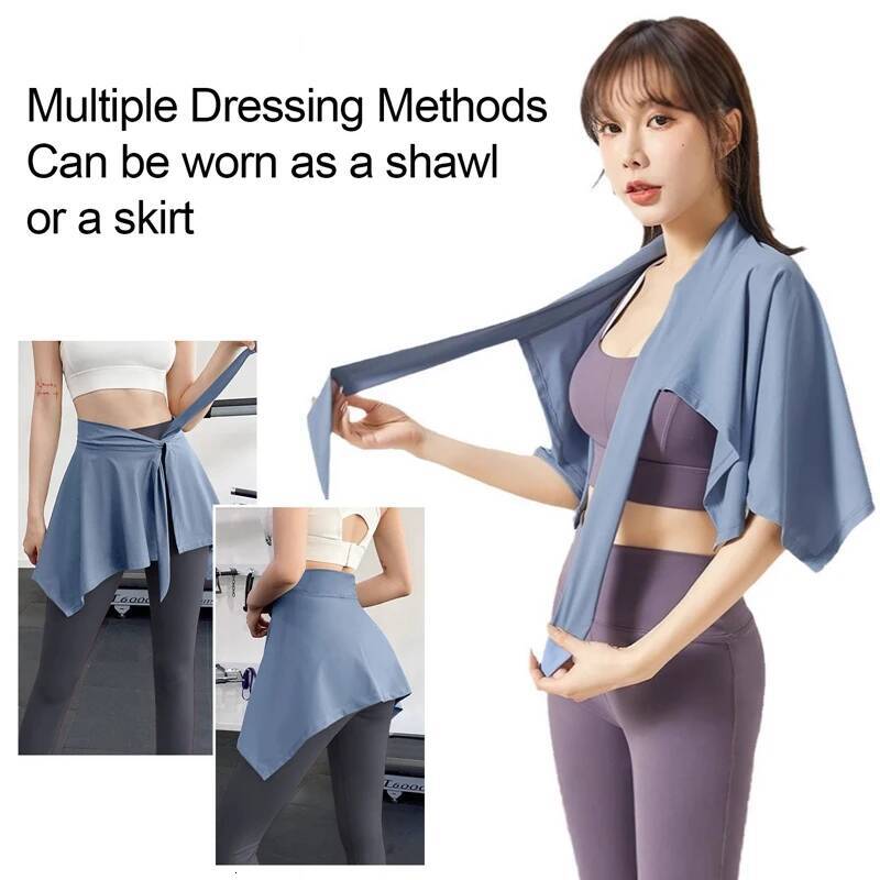 Piece Anti-slip Women Gym Yoga Fiess Extended Lace-up Design Outdoor Training Mesh Skirt Cover Buttock dongdumaoyi