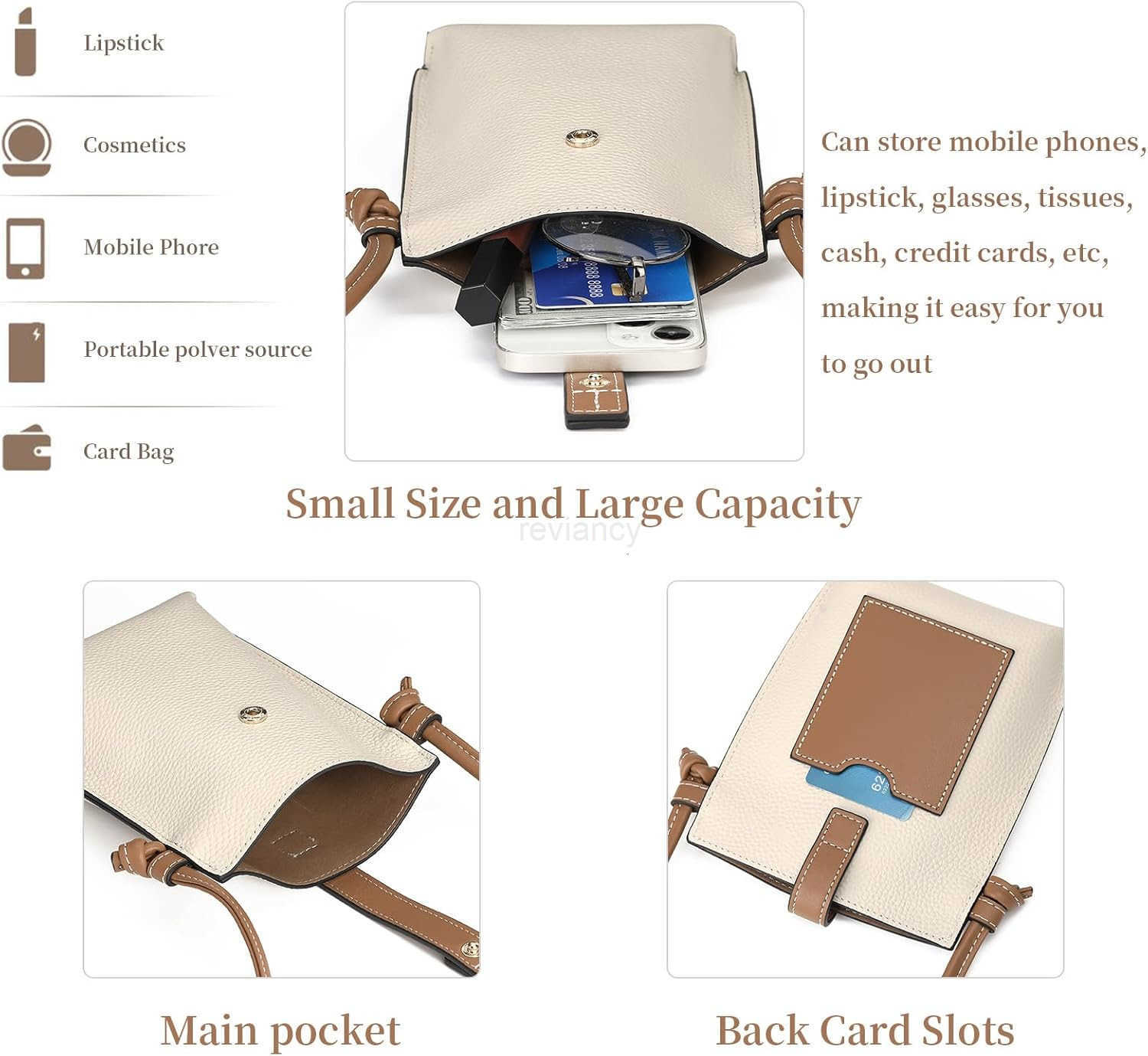 Leather Small Crossbody Bags for Women Phone Purse Minimalism Cell Phone Bag with Card SlotW250911