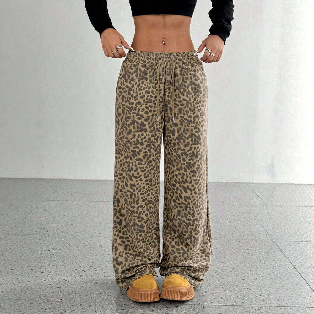 New Fashion INS Trend Street Leopard Print Loose Casual Pants for Women