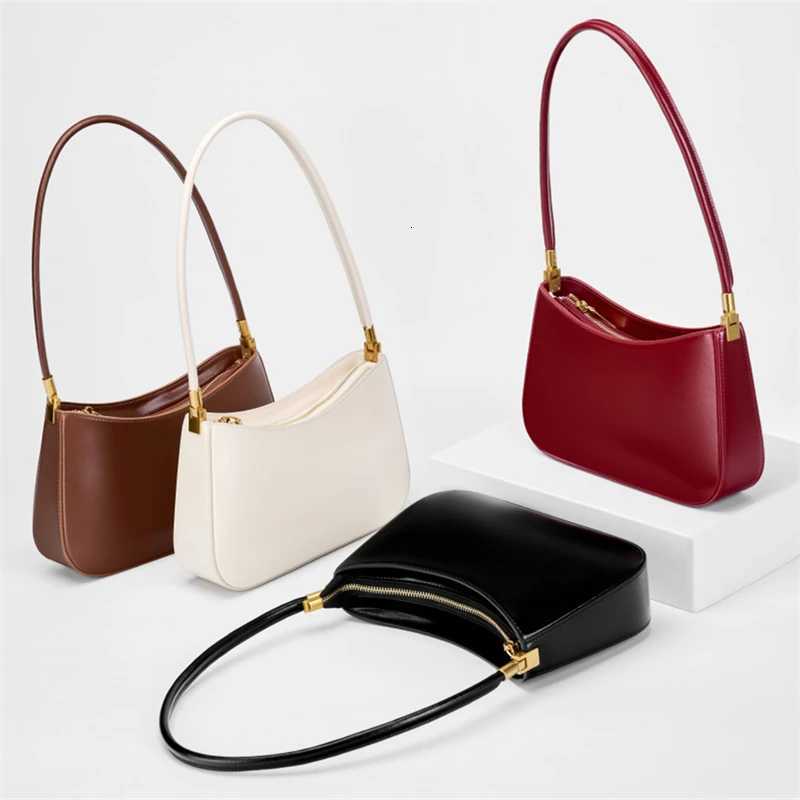 Hifasion Trendy Cowhide Genuine Leather Underarm Shoulder Bags For Women 2025 Luxury Designer Crescent Tote Work Ladies Handbags W250911