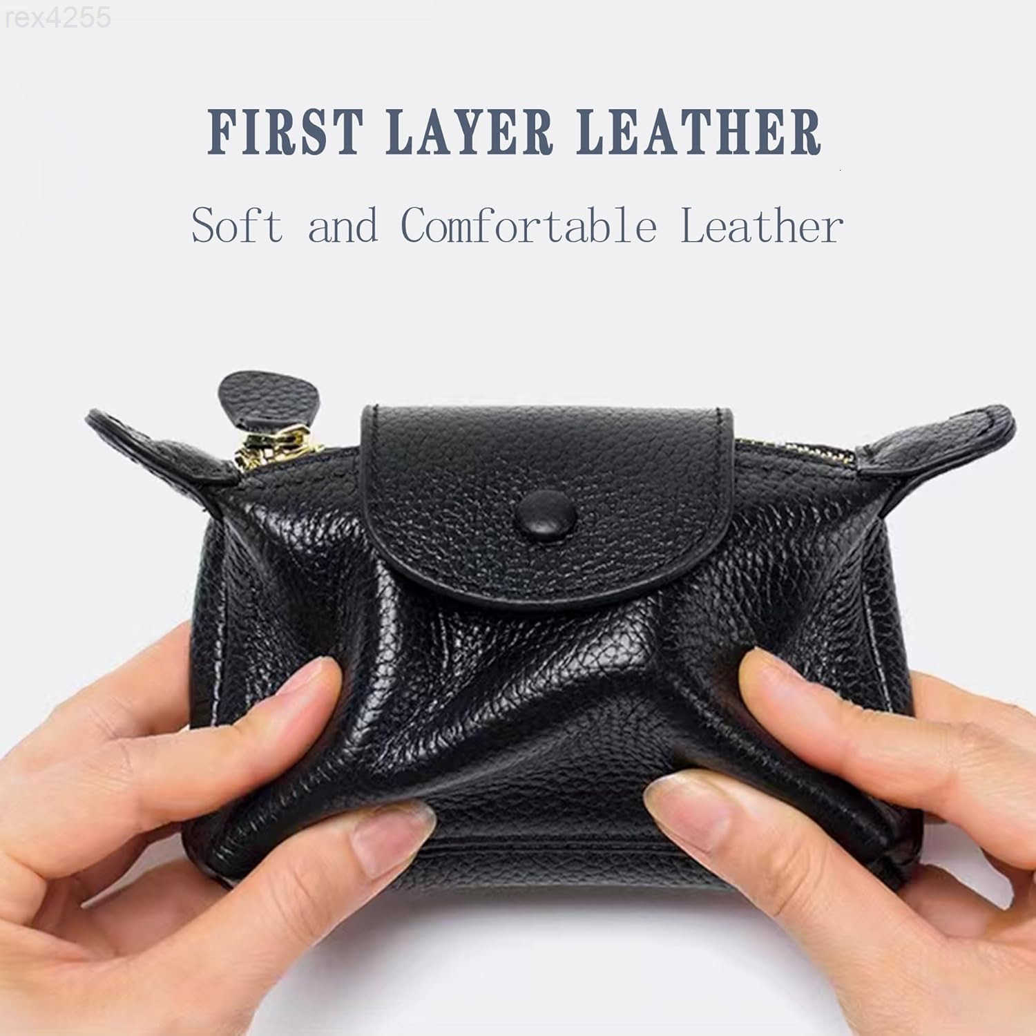 Womens Green Leather Coin Purse with Keychain Small Zipper Pouch for Fashionable WalletW250911