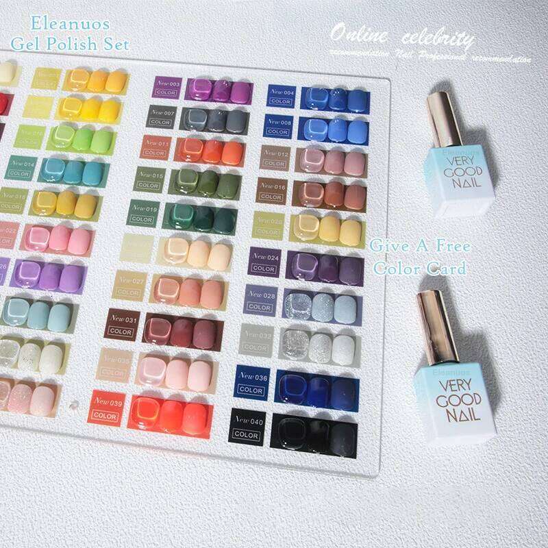 Eleanuos Popular Polishing 40 Color Mixed Clearcoat Semi Permanent Soaking Shiny Winter Gel UV LED Nail Salon Aron 15Ml