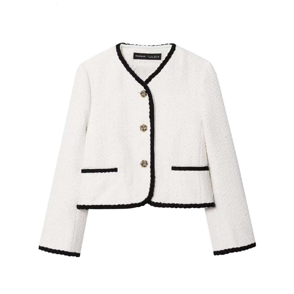 DHEssentials Z 2025 New Fashion Elegant Women's Small Chanel Style Trimmed Fleece Jacket 1293054