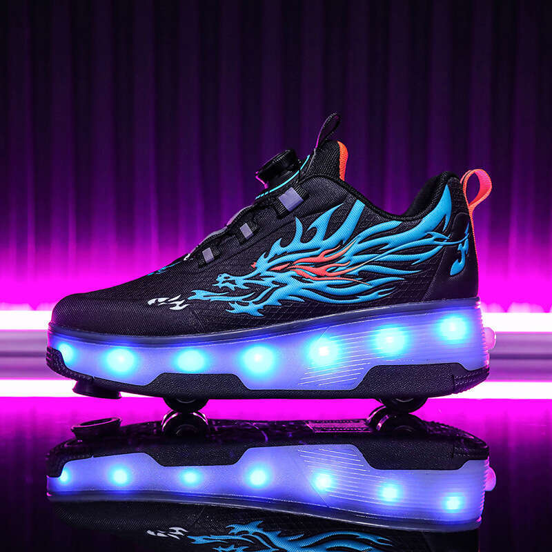 New Style Roller Free shipping new Small Four-Wheel Sports Skates Boys' Light-Up Shoes Flying