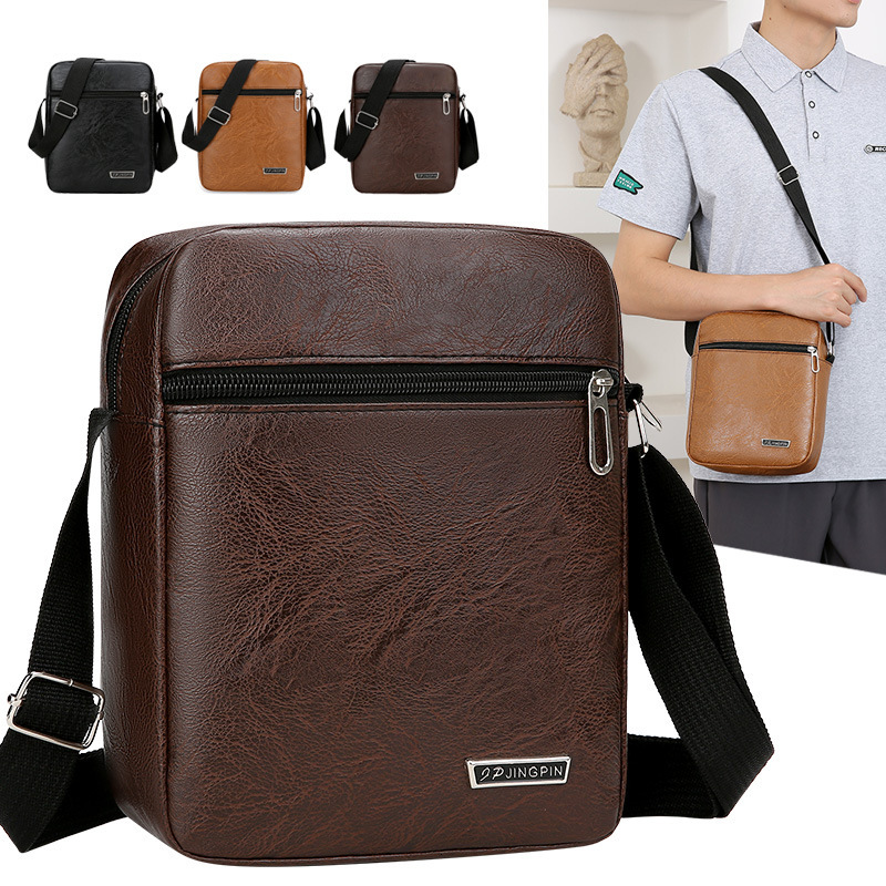 New Free Shipping Designer Bag Simple Men S Single Shoulder Bag PU Luxury Bag Soft Leather Texture Casual Crossbody Bag Business Travel Vertical Brief