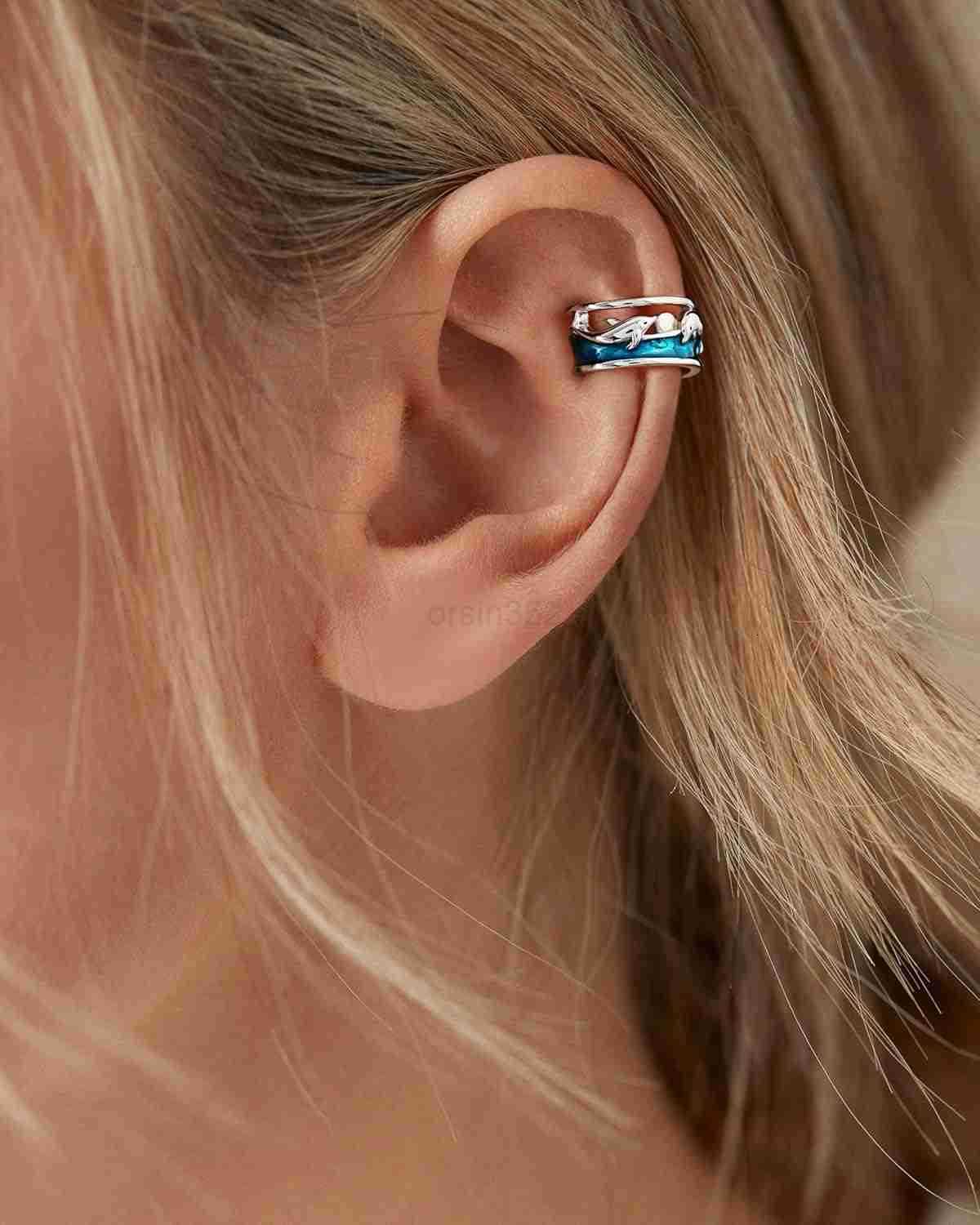 925 Sterling Silver Ear Cuff Earrings Hypoallergenic Whales Turtle No Piercing Ear Cuffs Earrings Adjustable Clipon Earrings for WomenW250911