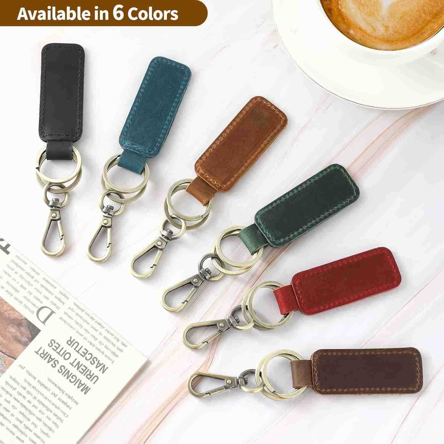 Genuine Leather Car Keychain Universal Key Fob Keychain Leather Key Chain Holder for Men and Women JC306W250911