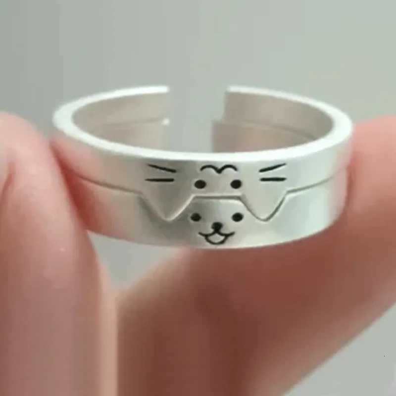 2025 Valentines Day Rings Cat Dog Animal Adjustable Ring Jewelry Delicate and Stylish Couple Rings for Women Adornment Gifts W250911