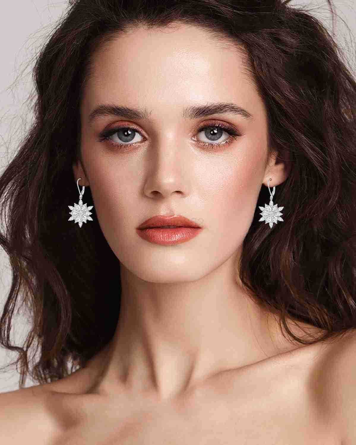 Earrings 925 Sterling Silver Leverback Dangle Earrings Jewelry Gifts for WomenW250911