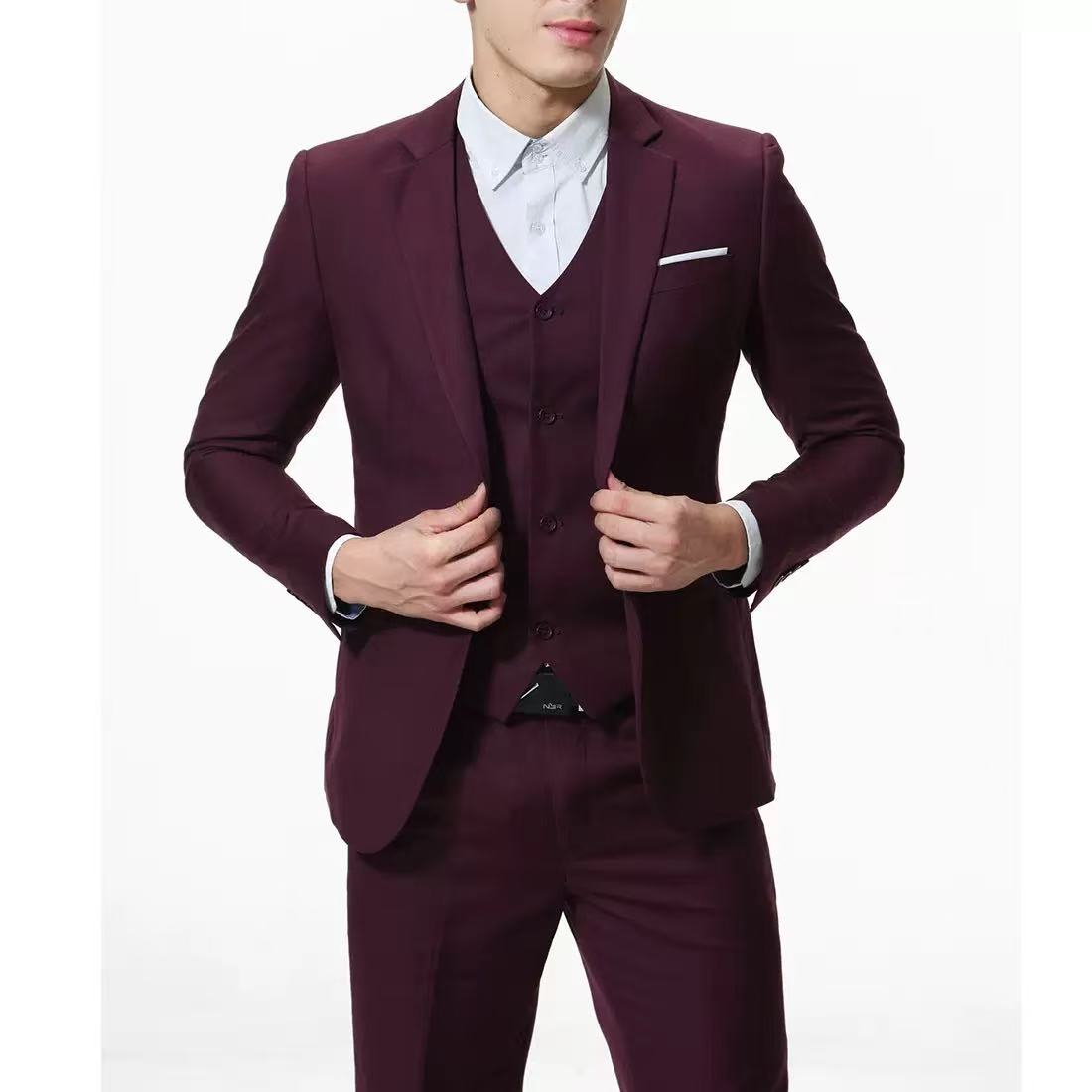 T1725 men's casual suit business solid color suit