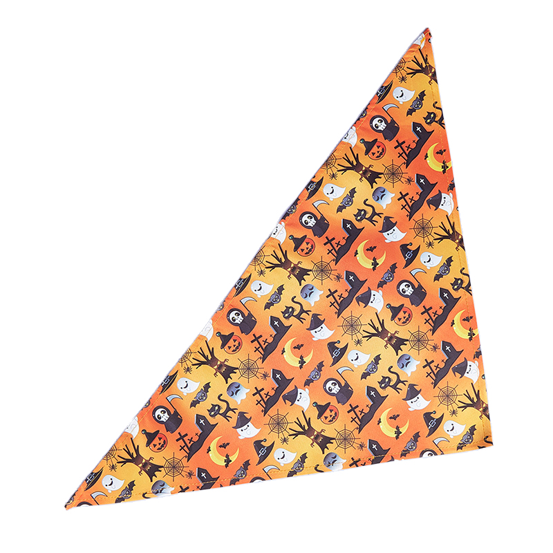 Halloween Orange Ghost Bib Festive Pet Fashion Spooktacular Orange Ghost Plush Bib