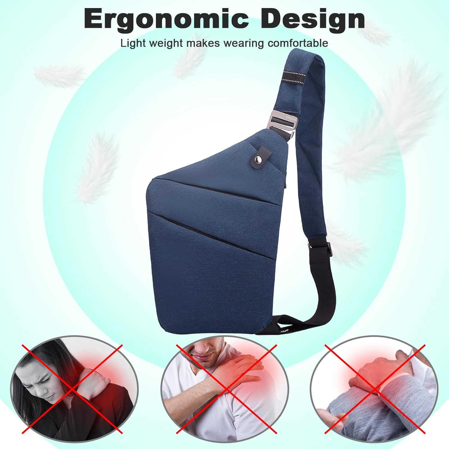 Anti Theft Travel Bag One Shoulder Large Capacity Crossbody Bag Chest Fashion Lightweight Sling Bags for Travel SportsW250911