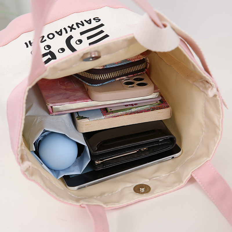 Canvas Bucket Bag New Canvas Bag Handheld Cartoon Cute Office Handbag Lunch Bag Designer Bag Mommy Luxury Free Shipping Bag Tote Bag