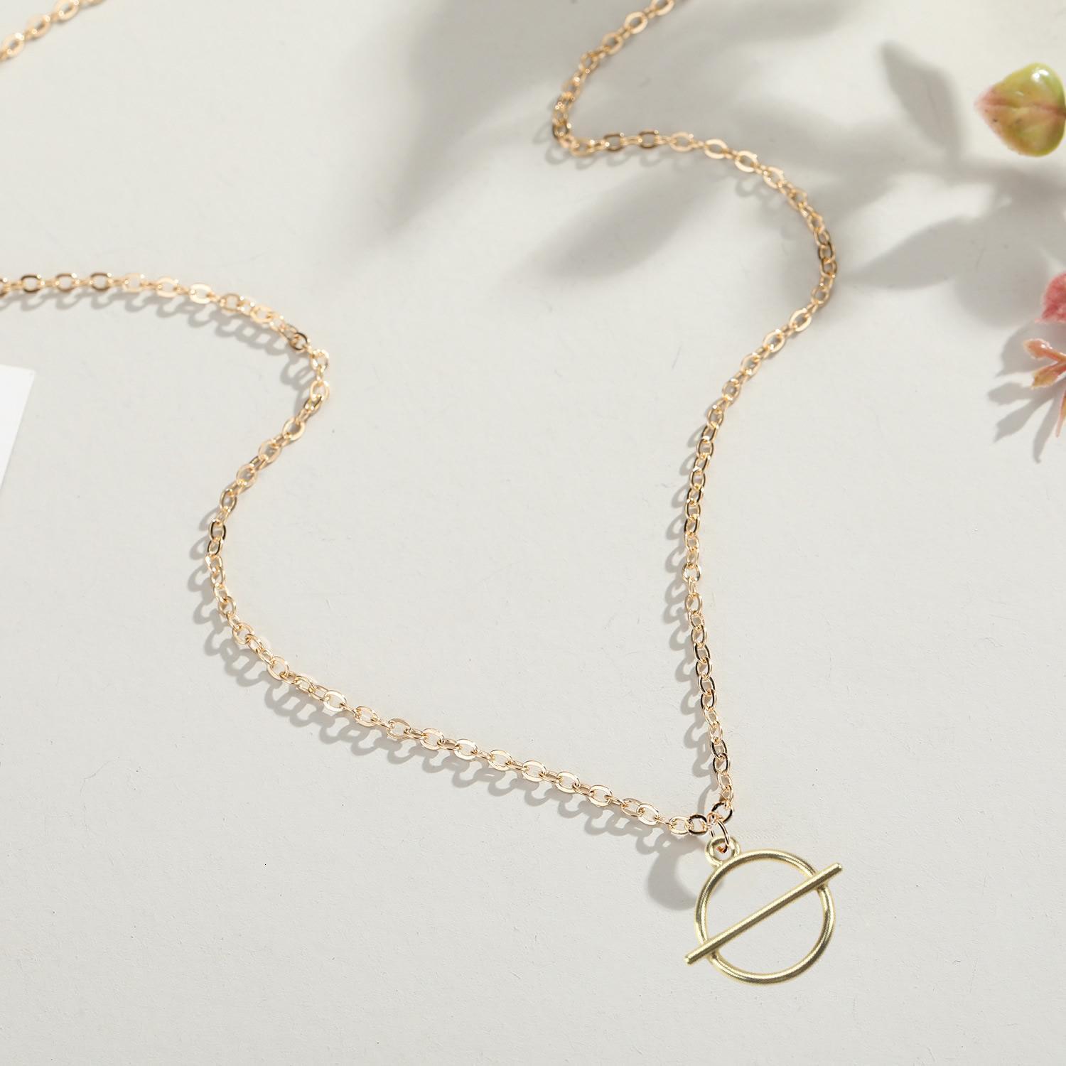 Minimalist Style gold Geometric Alloy Elegant Necklace Jewelry Accessories