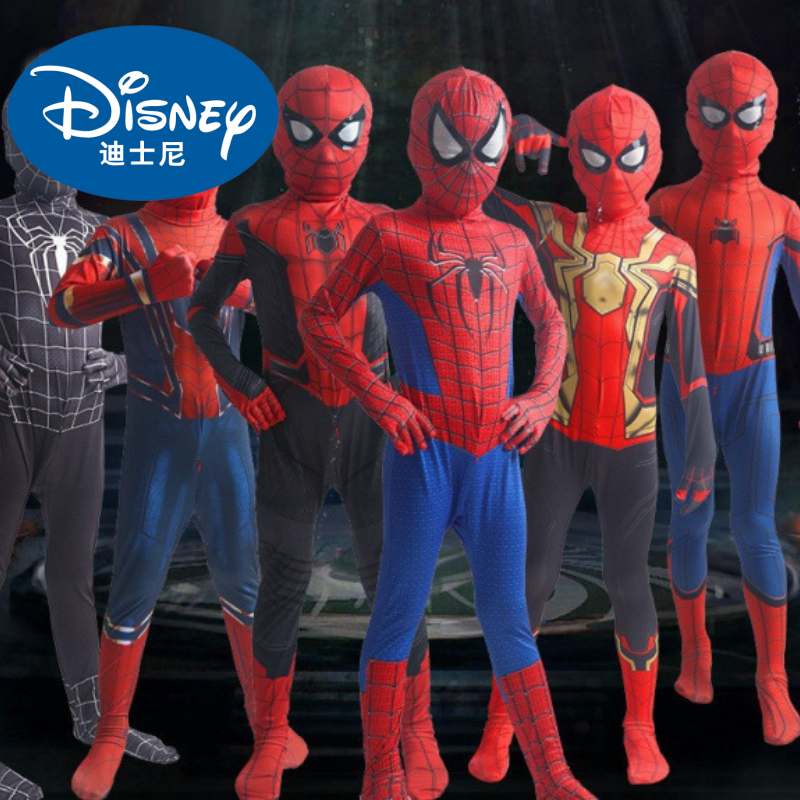 Disney Halloween Spiderman jumpsuit tight-fitting costume Halloween children's performance role-playing costume baby costume designer children�