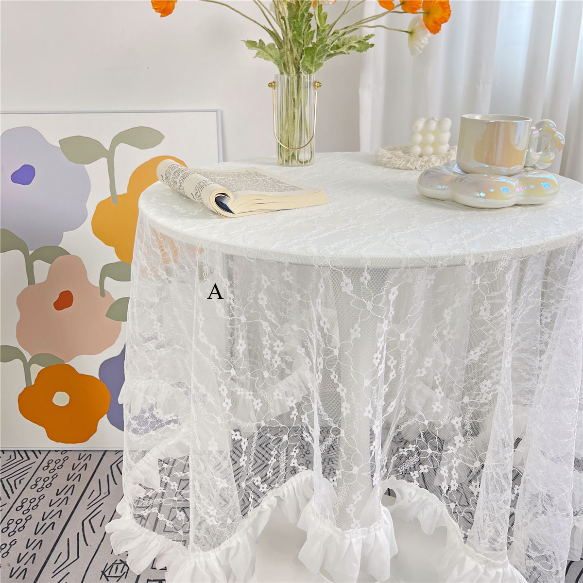 2025 Pastoral Dessert Table Mat Decorative Lace Tablecloth Accessories A01