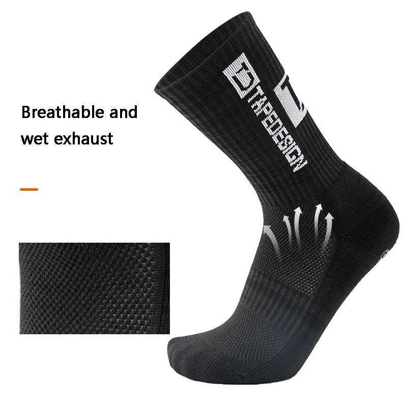 2025 New ANTI SLIP design Football Socks Mid Calf NonSlip Soccer Sport Cycling Sports Mens WOMen Sock Grip Yoga 1 Pairs D250911