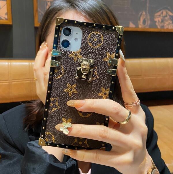 Leather Phone Case for iPhone Android Full Protection Unisex Square Bumper European and American Style Luxury Fashion Anti-Scratch 250712