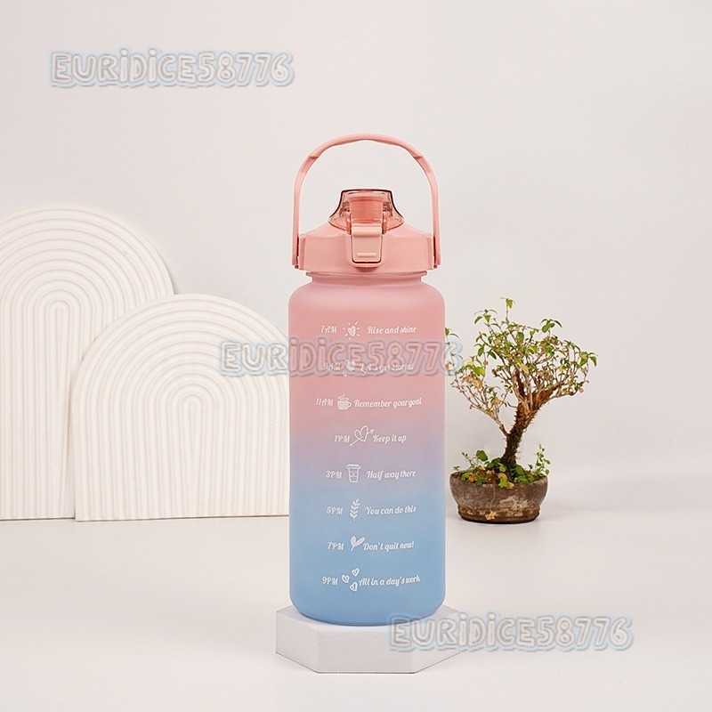 New Large Capacity Gradient Plastic Cup 2l Sports Simple Outdoor Water Bottle H250911