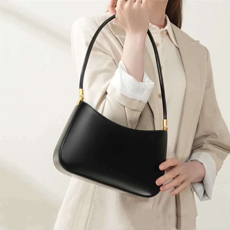 Hifasion Trendy Cowhide Genuine Leather Underarm Shoulder Bags For Women 2025 Luxury Designer Crescent Tote Work Ladies Handbags W250911