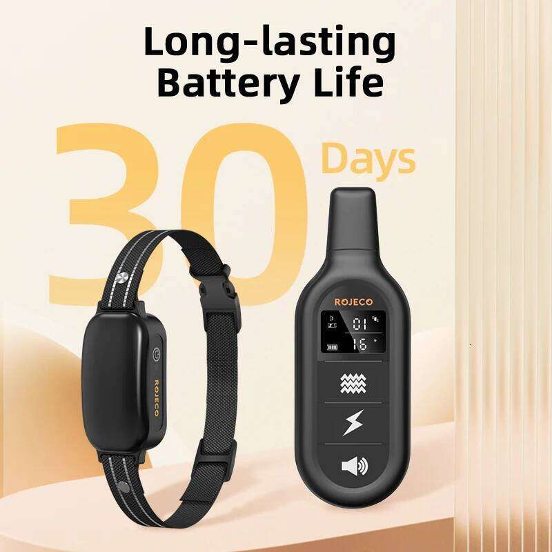 designer brand ROJECO Electric Training Digital Rechargeable Remote Control IPX Waterproof Vibrator Pet Dog Bark Stop Shock Collar