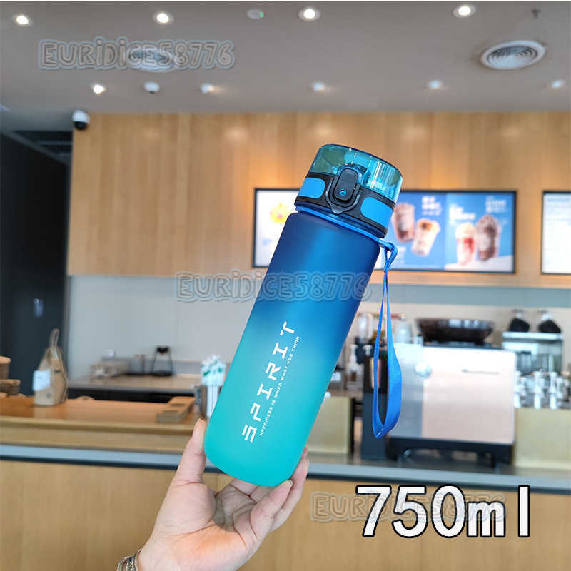 Large Capacity Frosted Gradient Plastic Water Bottle with High Aesthetic Value Outdoor Sports and Fitness Water Bottle Direct Drinking Cup H250911