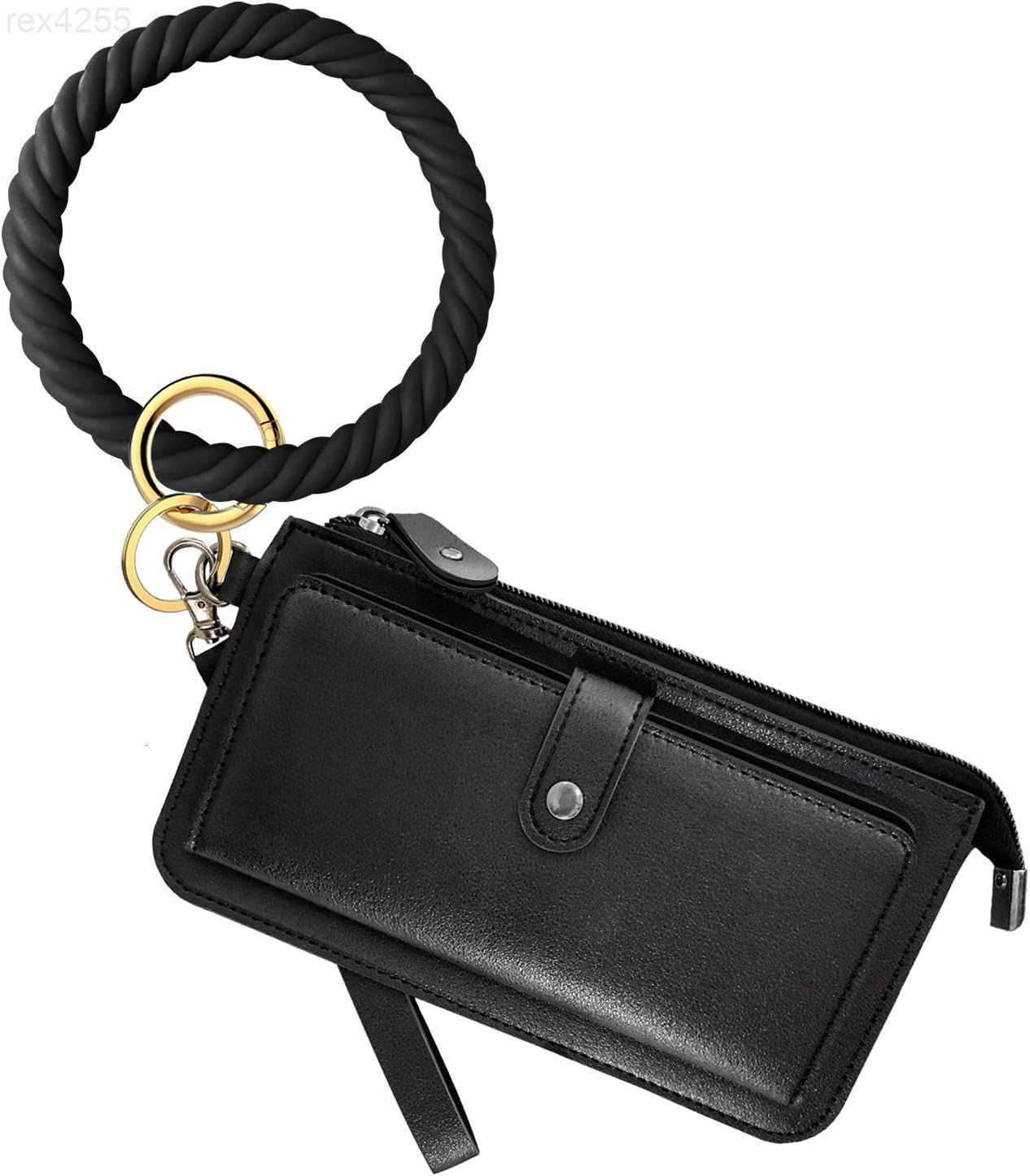 Wristlet Keychain Silicon Key Ring Wallet Bracelets Card Holder Purse with Tassel for Women GirlW250911