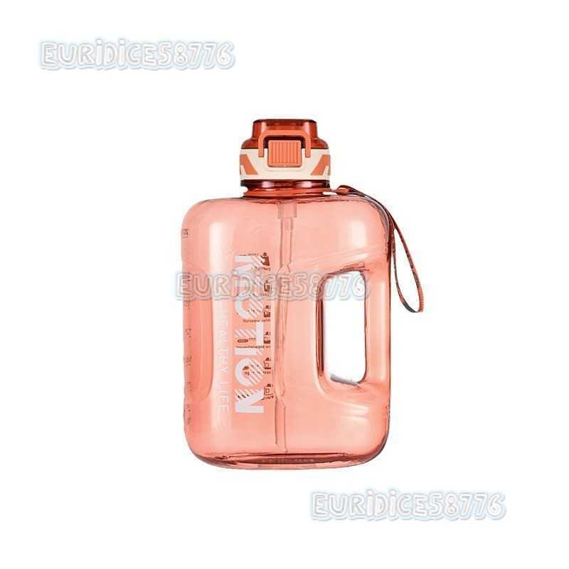 New Trendy Large Capacity Straw Cup Fitness Portable Sports Water Bottle with Scale H250911
