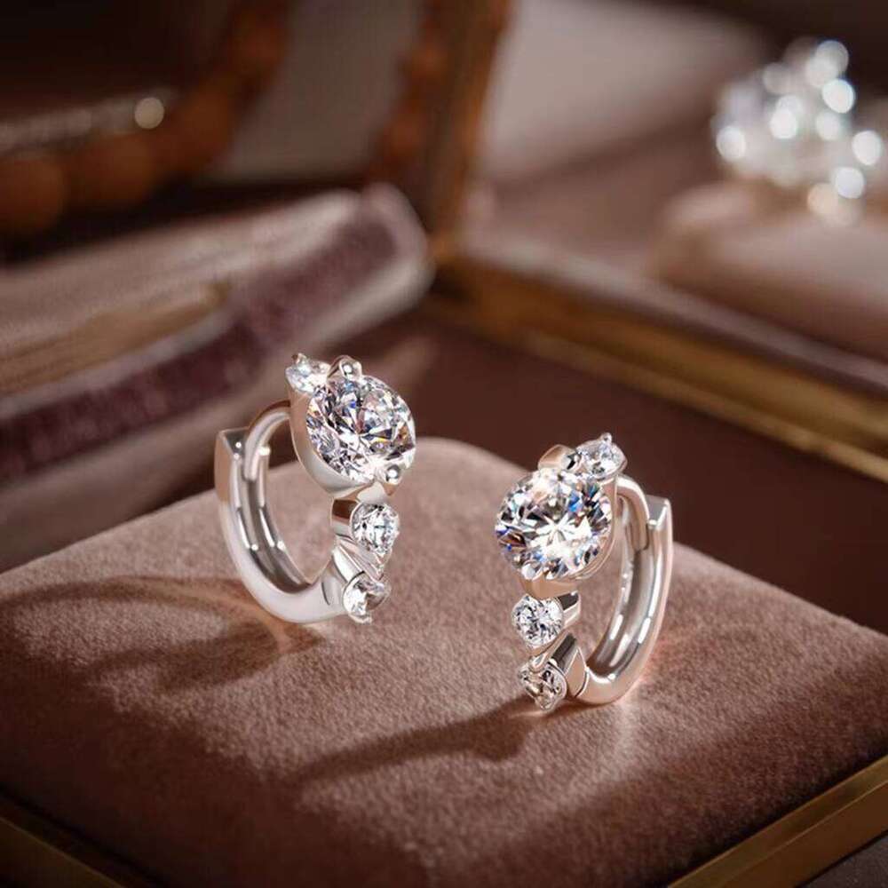 High-End S Sterling Sier Moissanite Stud Earrings Elegant Wedding Engagement Anniversary Jewelry Gift for Women