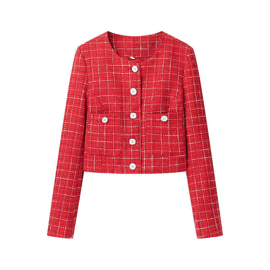 DHEssentials 2025 Fashion Classic Versatile Stylish Round Neck Shorts Little Chanel Style Jacket