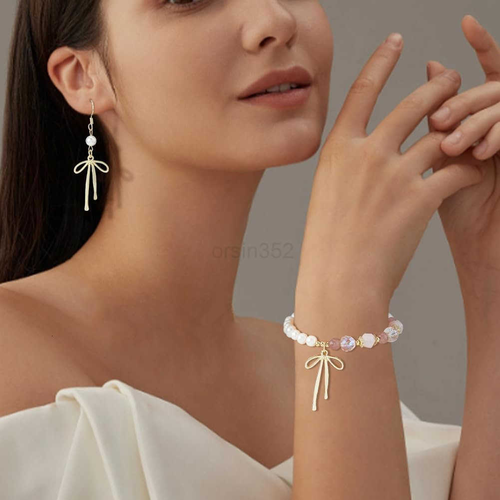 Charms Alloy Bow Tie Charms Hollow Pendant Bow Earring Charms Bow Link Dangle Pendants with a Hole for DIY Jewellery Making CraW250911