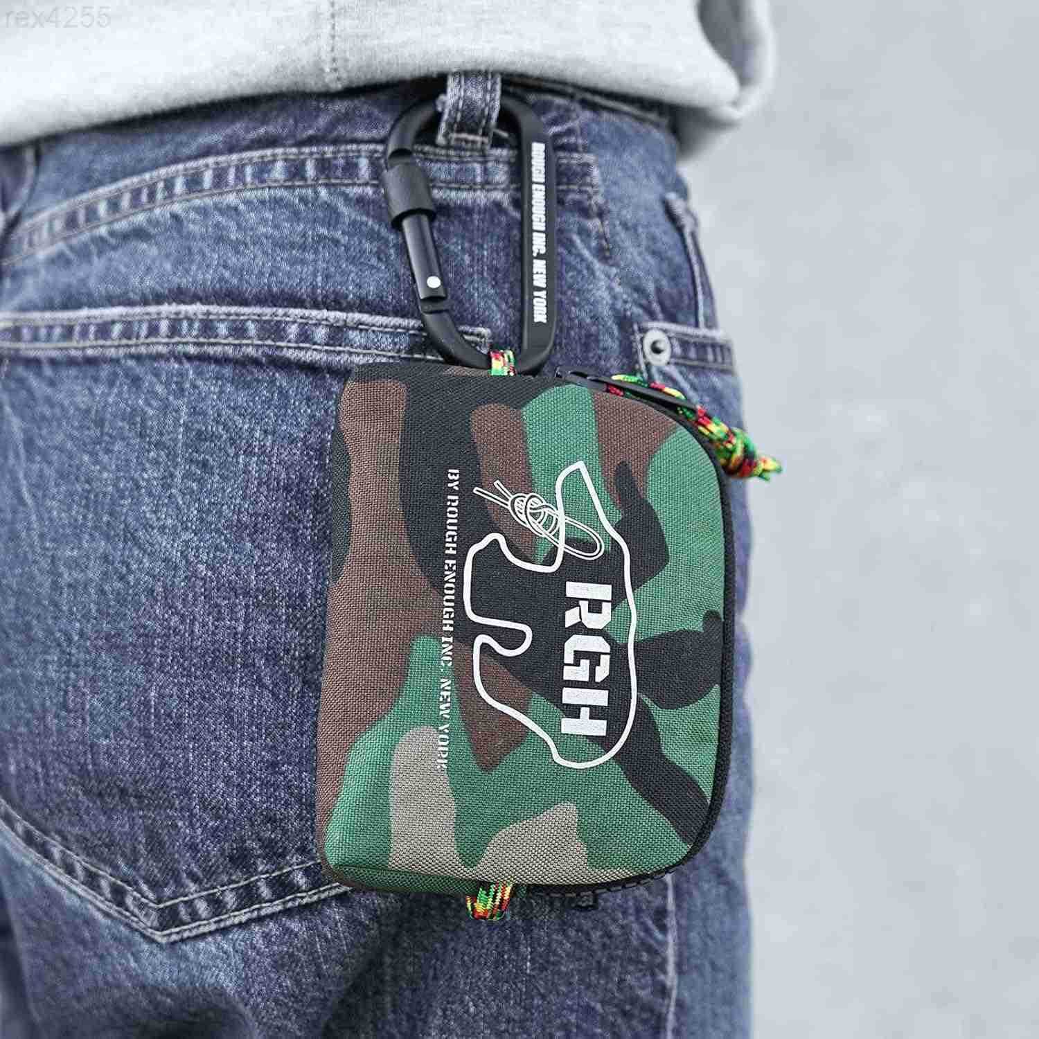 Enough Small Coin Purse Pouch for Men Boys Camo Army Military Cordura Neck Lanyard Wallet with Keychain for Outdoor Travel EDCW250911