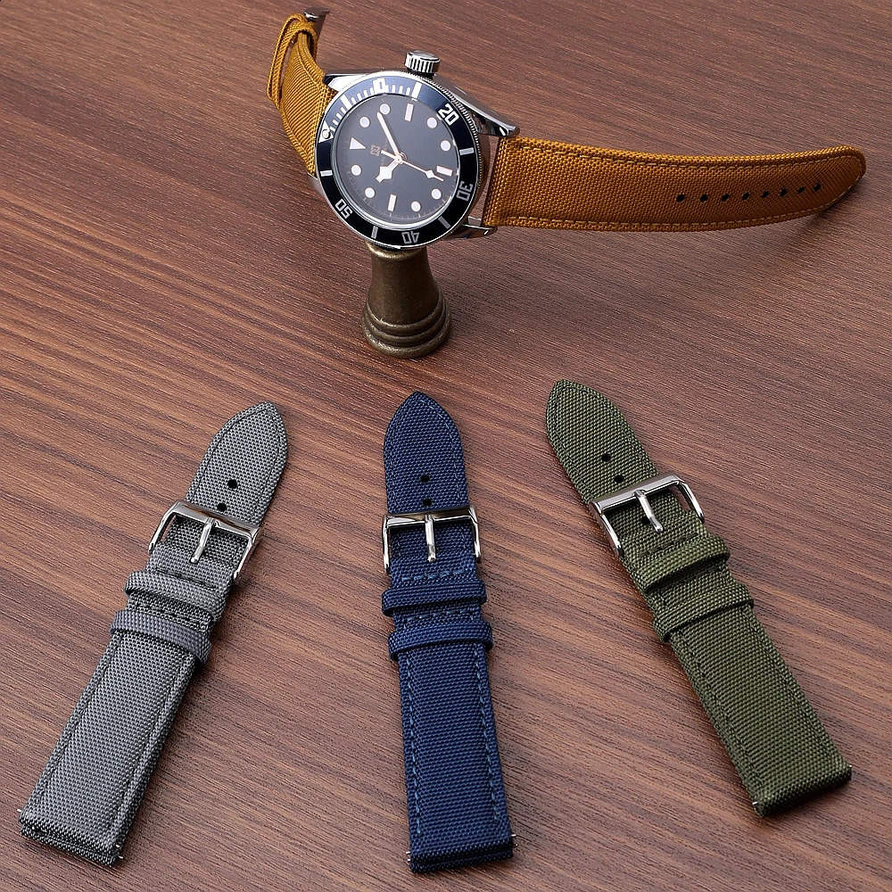 18mm 19mm 20mm 21mm 22mm 24mm Waterproof Sailcloth Watch Strap TwoSided Nylon Watchband Quick Release Band Sport Belt For Men 250910