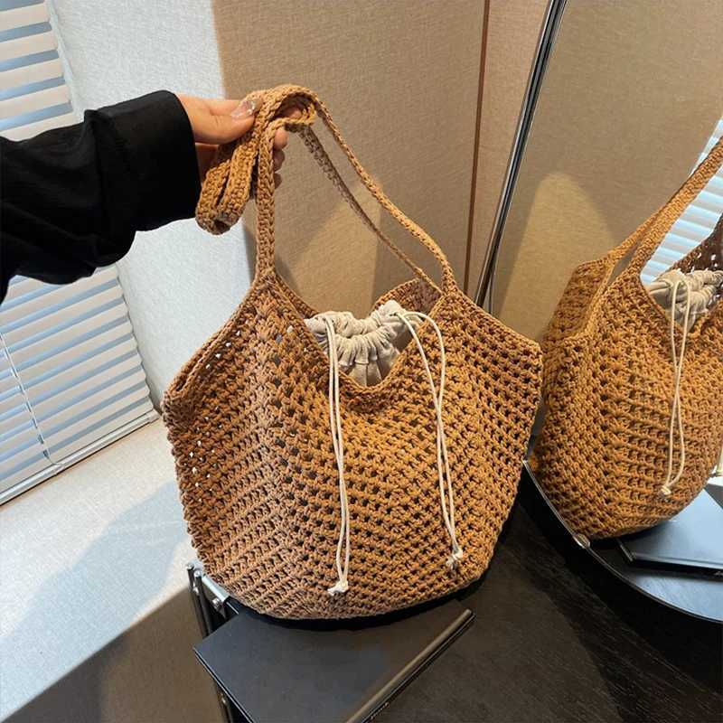 Chic Simple Lady Large Capacity Shoulder Bags Shopping Beach Bag for Women Casual Straw Woven Tote Bag Female Handbag Purses W250911