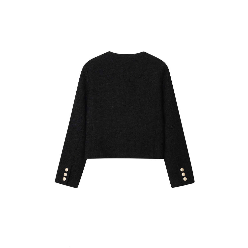 DHEssentials Autumn New French Style Socialite High-End Chanel-Inspired Tweed Jacket with Metal Buckle