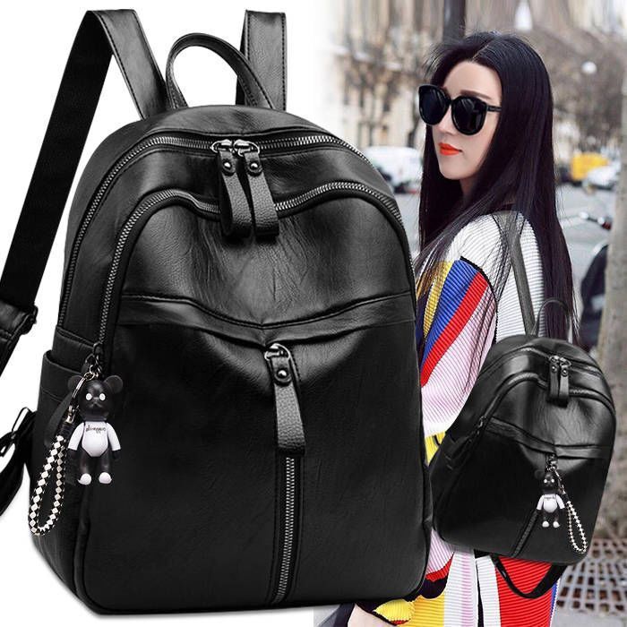 TB BHULAMTE Designer Bag PU Women's Backpack 2025 New Korean Style Large Capacity Luxury Bag Student Backpack Fashionable Solid Color Soft Leathe
